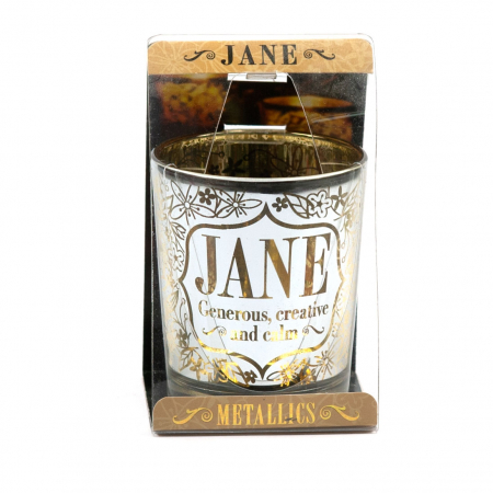 Metallics Personalised Candle Pot with Sentiment – Jane