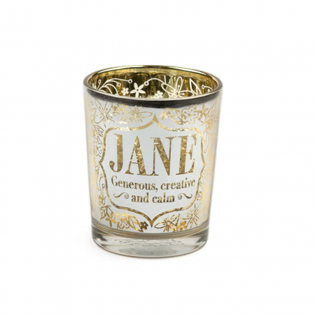 Metallics Personalised Candle Pot with Sentiment – Jane