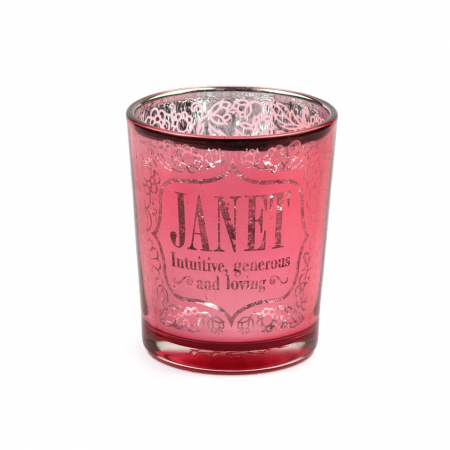 Metallics Personalised Candle Pot with Sentiment – Janet