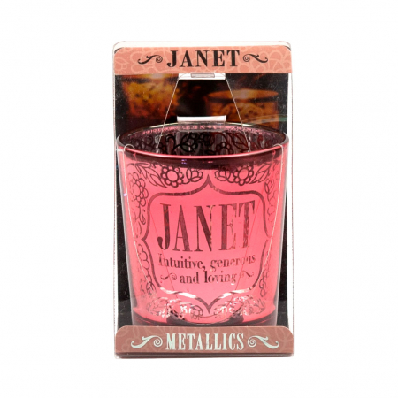 Metallics Personalised Candle Pot with Sentiment – Janet