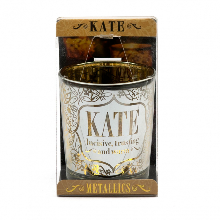 Metallics Personalised Candle Pot with Sentiment – Kate