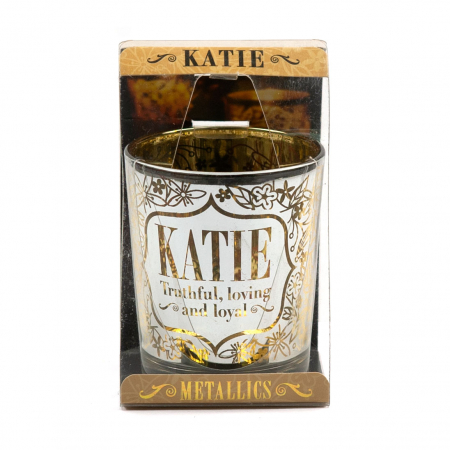 Metallics Personalised Candle Pot with Sentiment – Katie