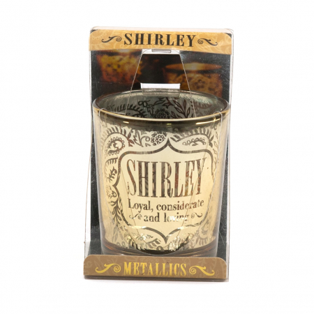Metallics Personalised Candle Pot with Sentiment – Shirley