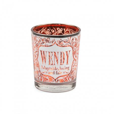 Metallics Personalised Candle Pot with Sentiment – Wendy