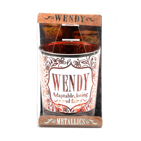 Metallics Personalised Candle Pot with Sentiment – Wendy