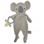 Knitted Eco Bear Baby Comforter with Dummy Holder